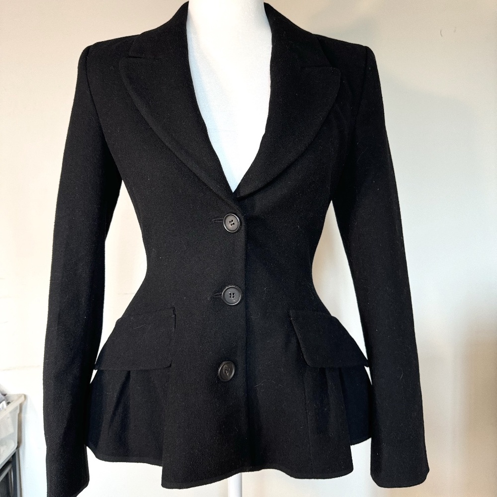 PRADA Woman Black Wool jacket Made in Italy. Size 38 (US Size 4)